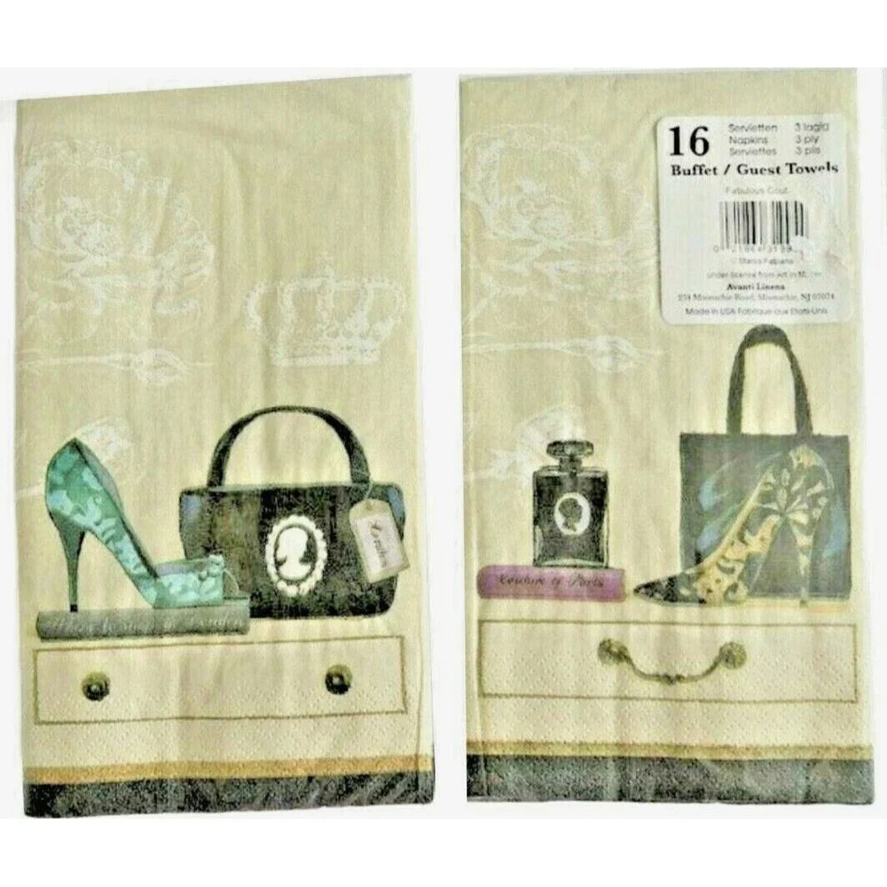 Avanti Fabulous Couture Paper Napkins Guest Towels Buffet 16 ct 2 pks Decoupage